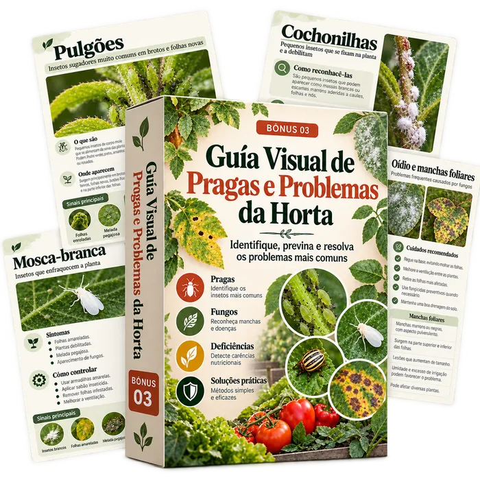 Bônus 03 - Guia Visual de Pragas e Problemas da Horta